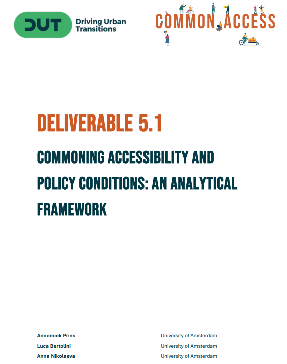 A white title page with the DUT logo and COMMON_ACCESS logos in the header and the Deliverable title in bold in the centre.